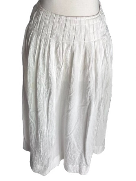 12th Tribe Cotton White Midi Skirt Beach Resort Designer Cottage Boho Prarie Sm